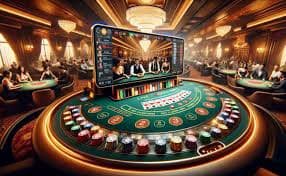Antarmuka mode demo First Goal menampilkan slot dengan saldo virtual dan kontrol taruhan
